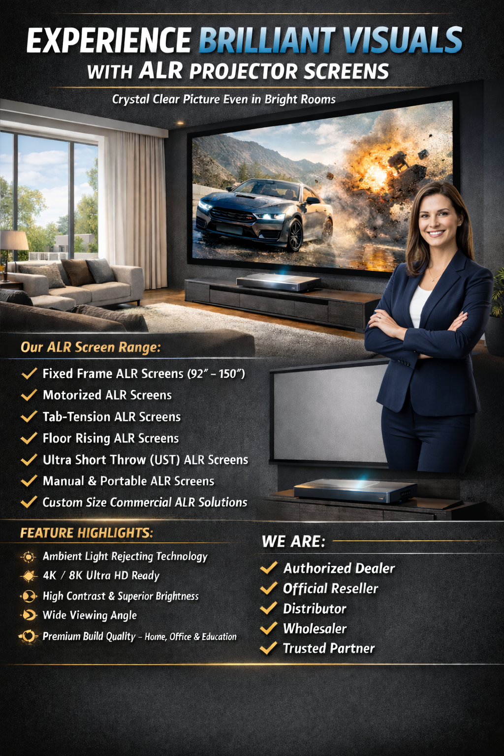 Rear ALR Projector Screen Dealer India