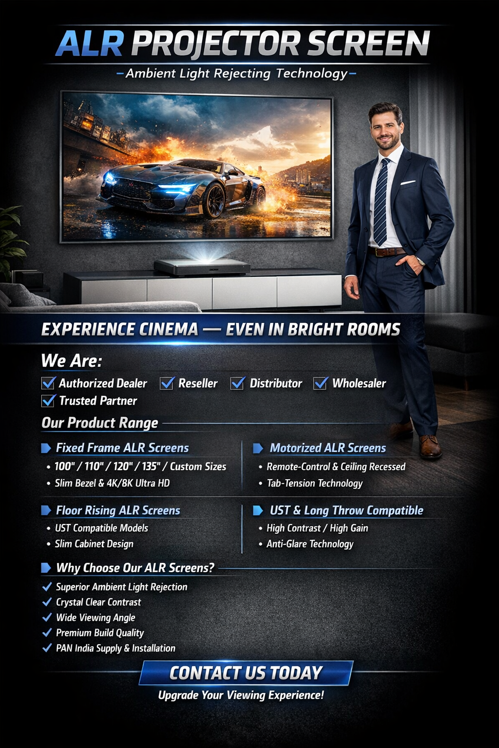 Fixed Frame ALR Projector Screen India