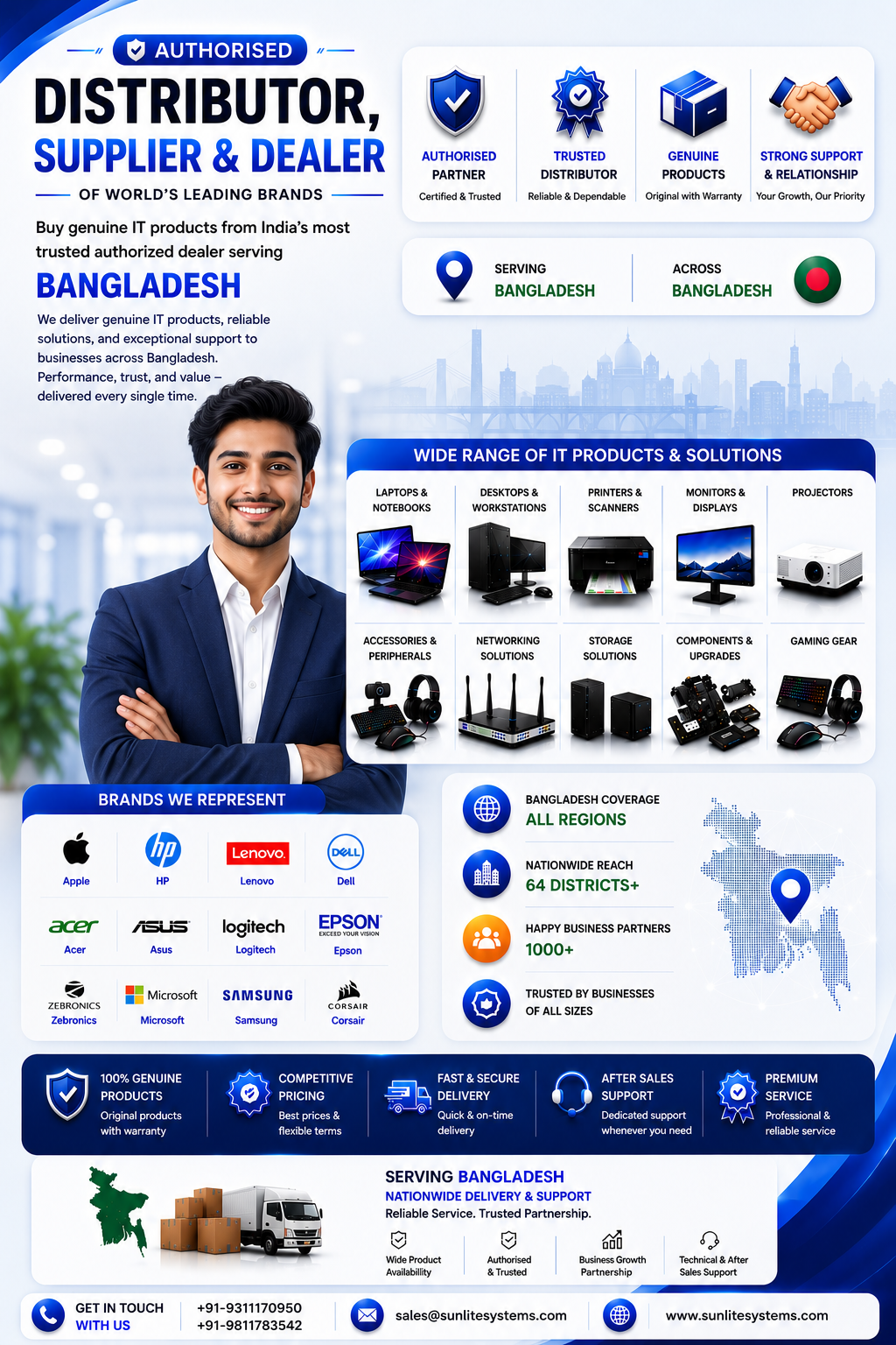Authorized Dealers & Distributors in Bangladesh - Apple, HP, Dell, Lenovo, Acer - Sunlite Systems