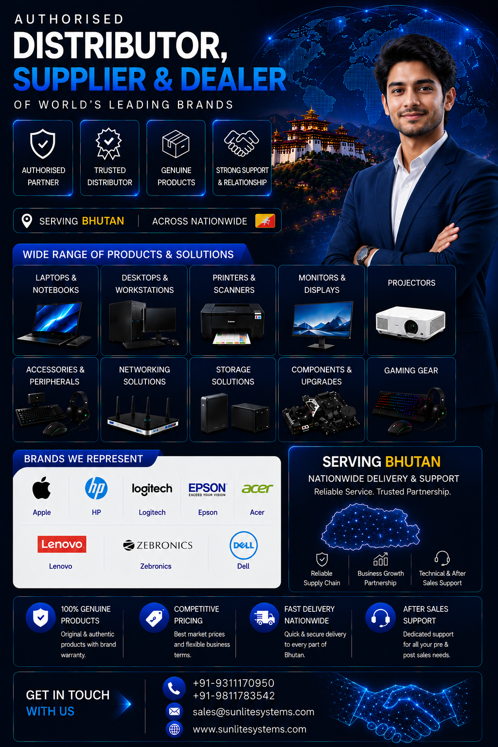 Authorized Dealers & Distributors in Bhutan - Apple, HP, Dell, Lenovo, Acer - Sunlite Systems