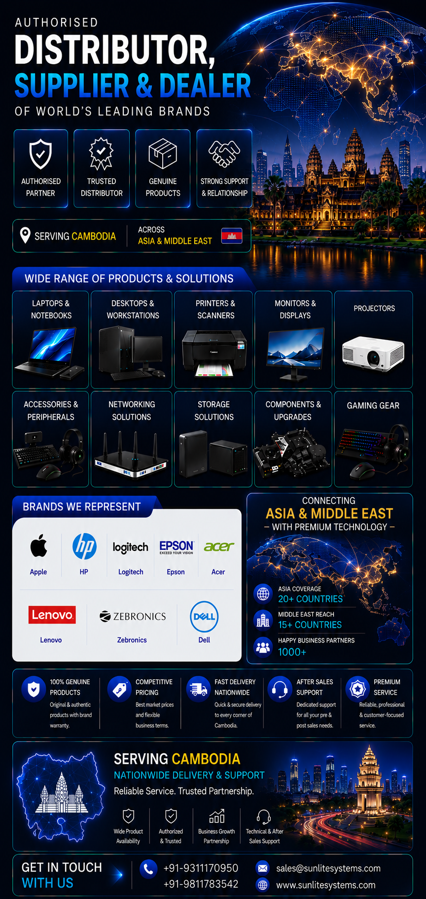 Authorized Dealers & Distributors in Sri Lanka - Apple, HP, Dell, Lenovo, Acer, Logitech, Epson - Sunlite Systems
