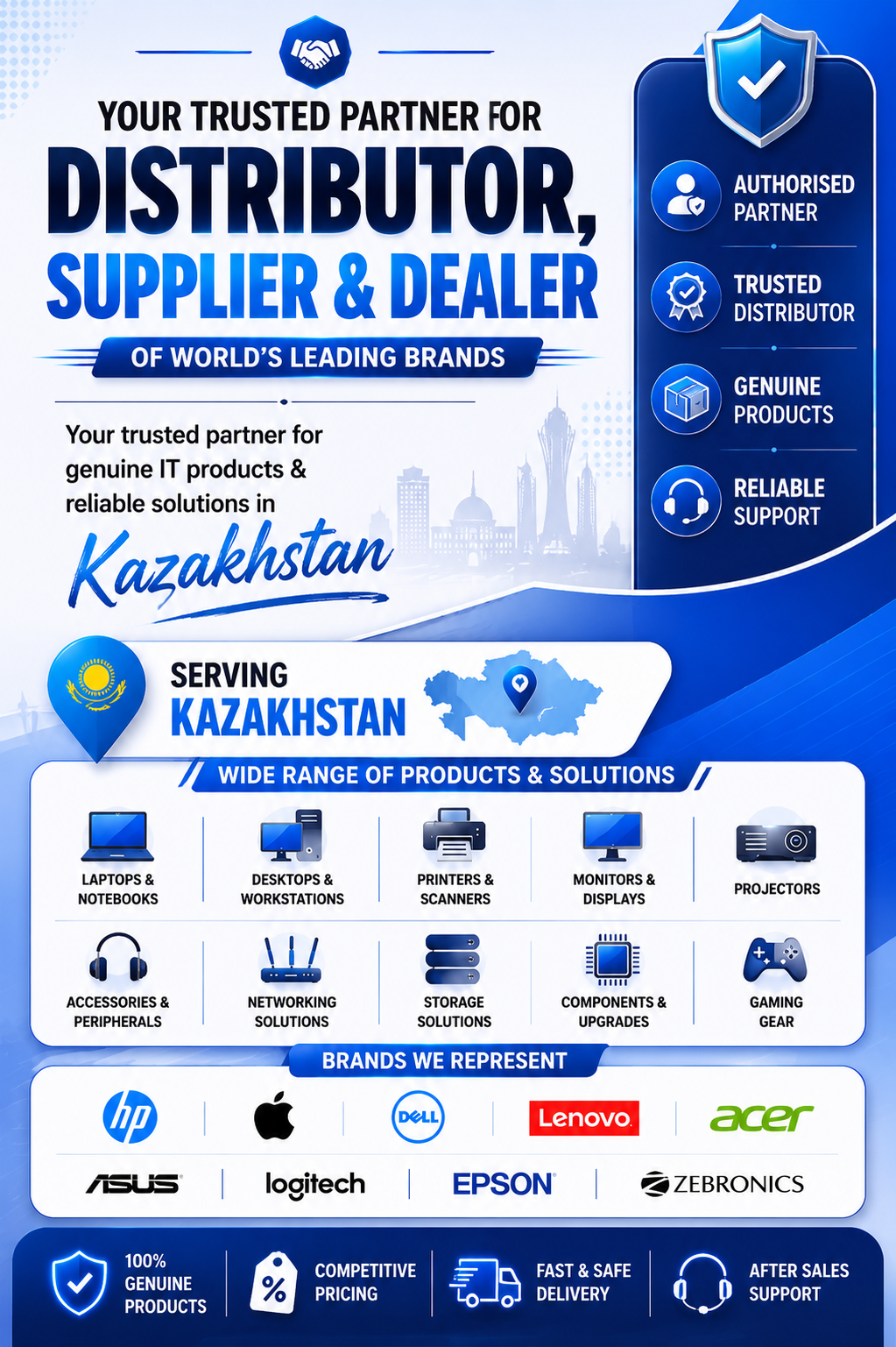 Authorized Dealers & Distributors in Kazakhstan - Apple, HP, Dell, Lenovo, Acer - Sunlite Systems