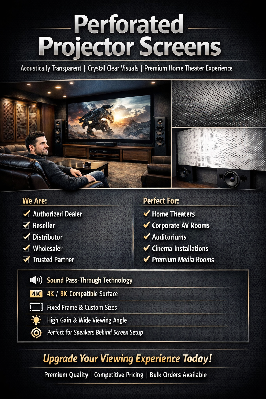 Command Center Perforated Projector Screen Systems