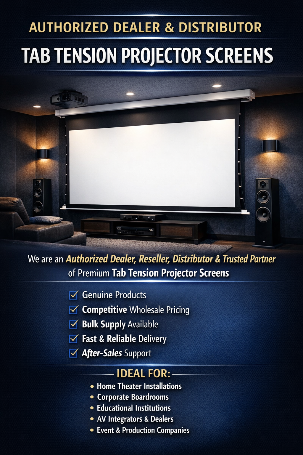 ALR Tab Tension Projector Screen India