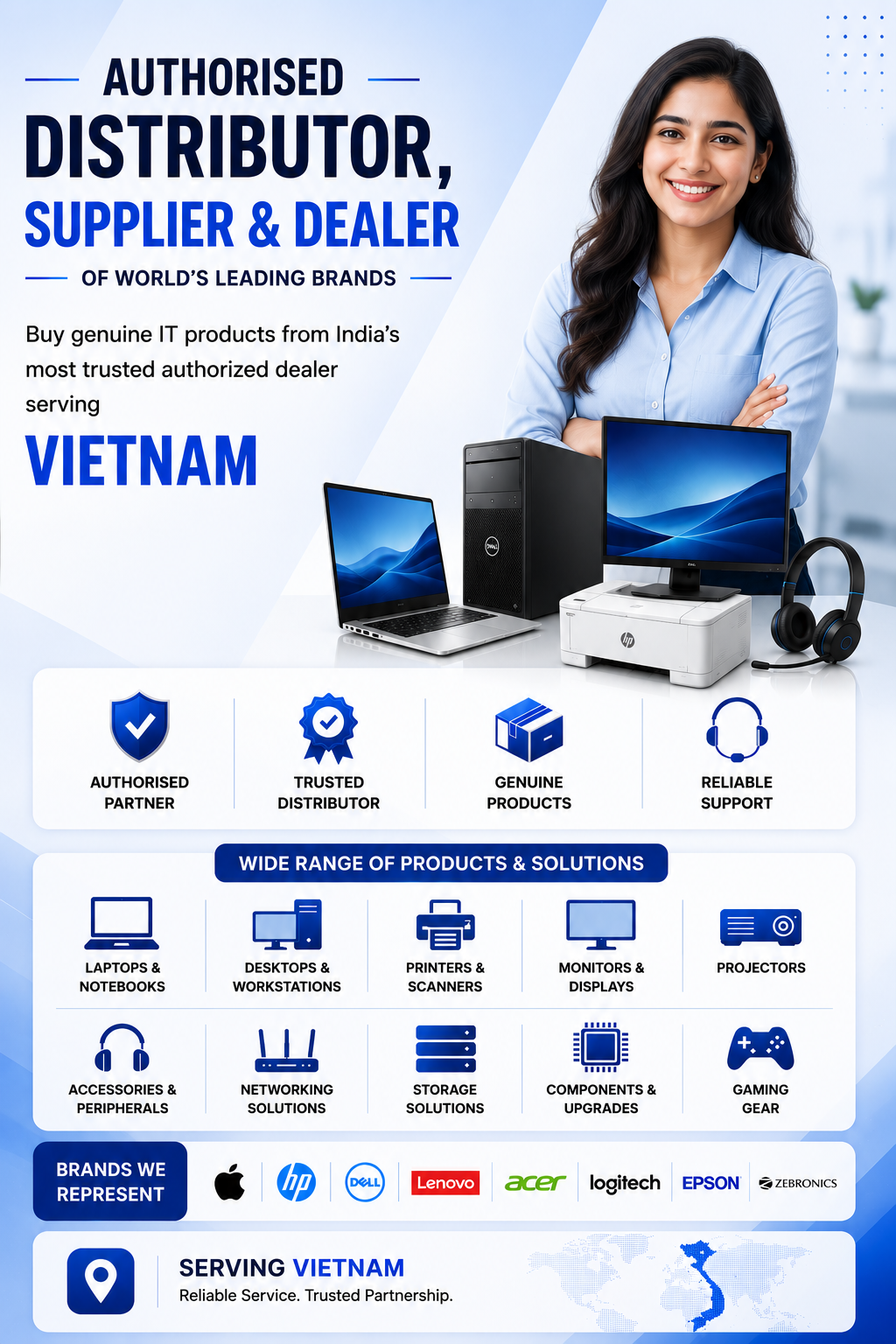 Authorized Apple, HP, Dell, Lenovo Distributor Vietnam