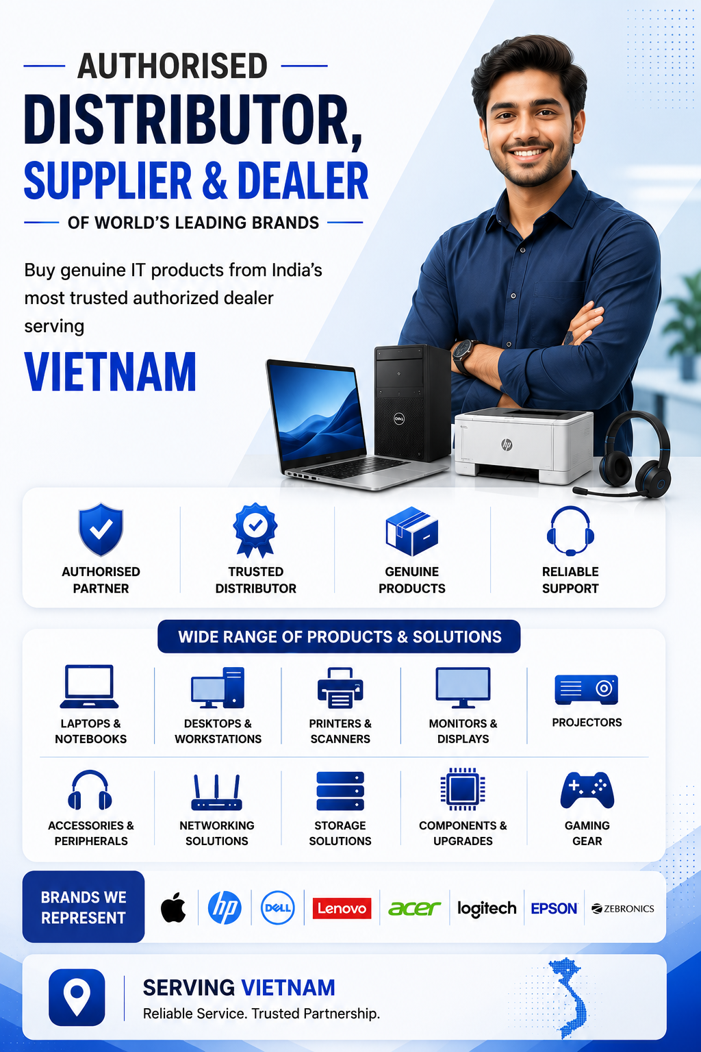 Authorized Dealers & Distributors in Vietnam - Apple, HP, Dell, Lenovo, Acer - Sunlite Systems